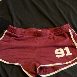 Maroon Athletic Women Shorts